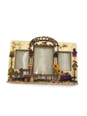 Garden Three Dimensional Picture Frame Bird Houses Table Top Cottage Core Whimsy